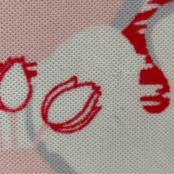 VTG Handmade Polyester Pink Frog Lotus Sleeveless Top L - Picture 4 of 8